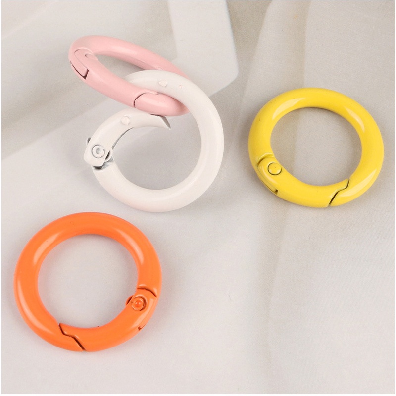 Set 10 vòng khóa tròn bằng hợp kim màu sắc ngọt ngào