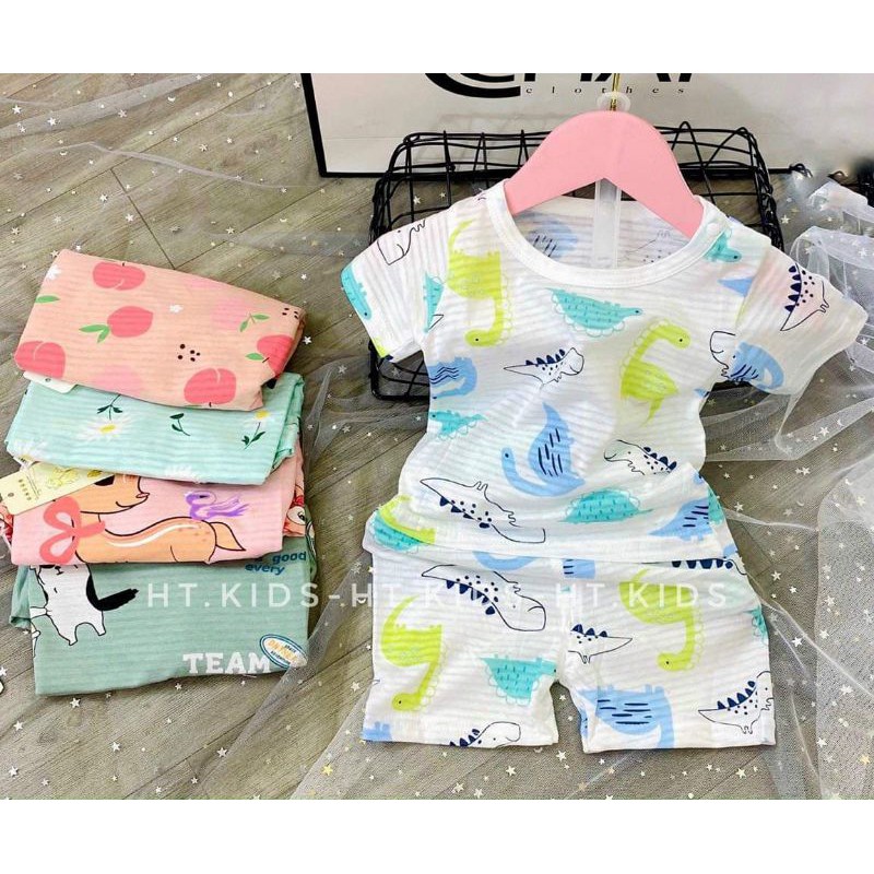 [Xả kho] (btbg 17-25kg) Bộ cotton sợi tre siêu đẹp, siêu mát cho bé gái - bé trai- Hàng QCCC