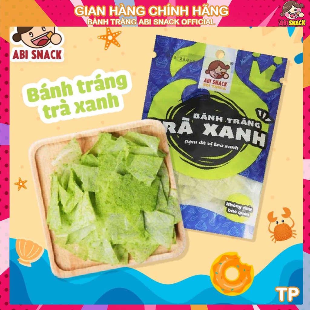 Bánh tráng ABI bánh tráng phơi sương vị trà xanh matcha thơm ngon ngọt béo túi zip thực phẩm và đồ uống