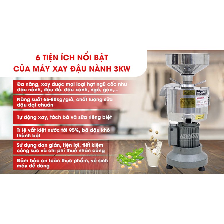 Máy xay đậu nành liên hoàn NEWSUN Công suất 3kw- Bảo hành 12 tháng- Hàng Việt Nam chất lượng cao