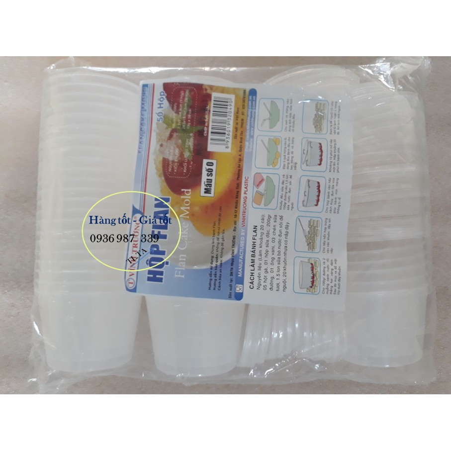 HỘP BÁNH FLAN TRÒN SỐ 0,1,2,3 - 50 HỦ 50 NẮP