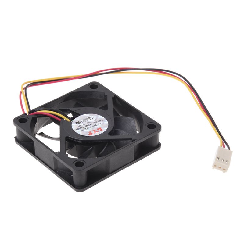 Bộ 2 Quạt Tản Nhiệt cpu 60mm 6cm dc 12v 3Pin Màu Đen Chất Lượng Cao