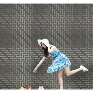 COMBO 20M DÁN TƯỜNG GẠCH VUÔNG XÁM - KHỔ 45CM CÓ SẴN KEO DÁN