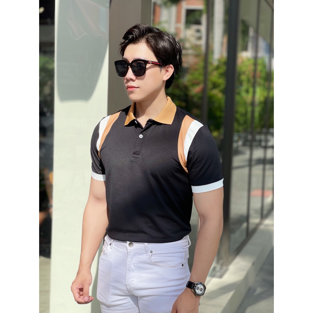 Áo thun polo nam PHỐI TAY cao cấp cổ bẻ vải cá sấu cực đẹp size VNXK
