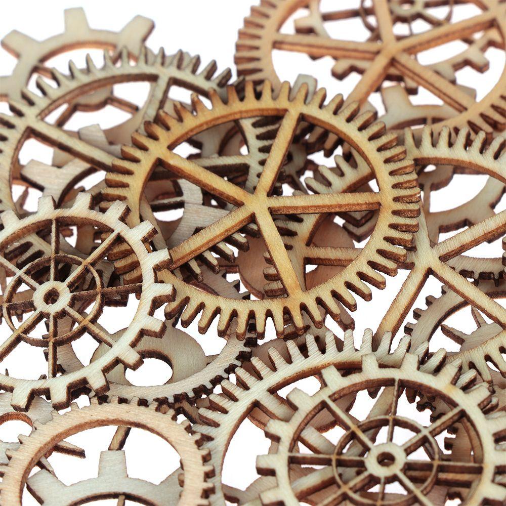 Bộ 36 Miếng Gỗ Hình Tròn Rỗng Handmade Dùng Để Tạo Hình Cho Các Sản Phẩm Thủ Công