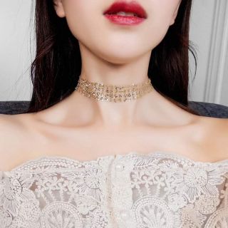 Vòng cổ choker nhũ lấp lánh