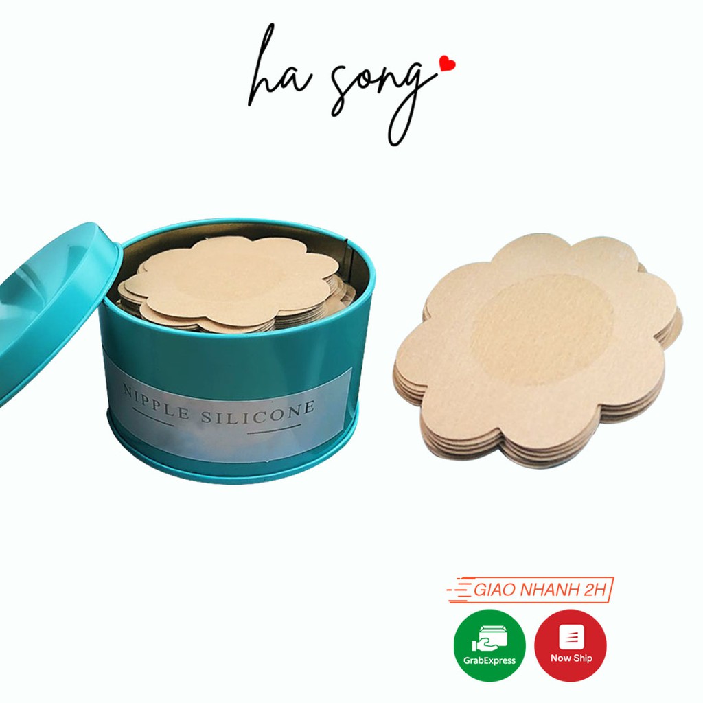 Miếng dán ngực nữ giấy lụa hộp 30 cặp tàn hình dán ti dán nhũ hoa đẹp giá rẻ tiện lợi dùng 1 lần 164-Ha Song