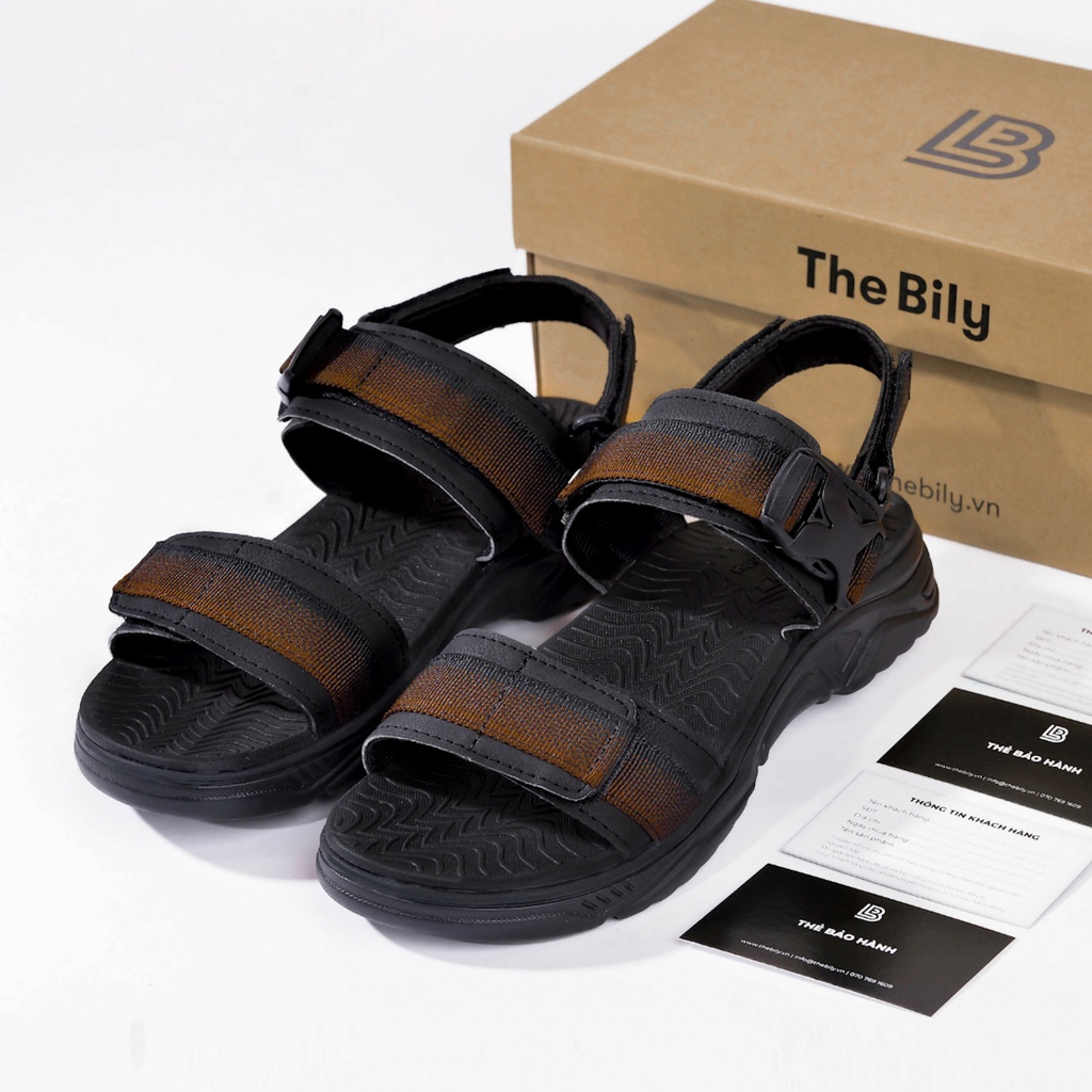 Giày Sandal Nam The Bily 03 Quai Ngang - Nâu Thổ Cẩm