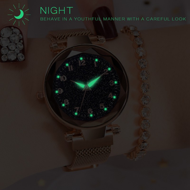 Đồng Hồ Nữ Dây Nam Châm Dây Lụa Madlyz Mặt Đính Kim Tuyến, Tặng Vòng tay | BigBuy360 - bigbuy360.vn