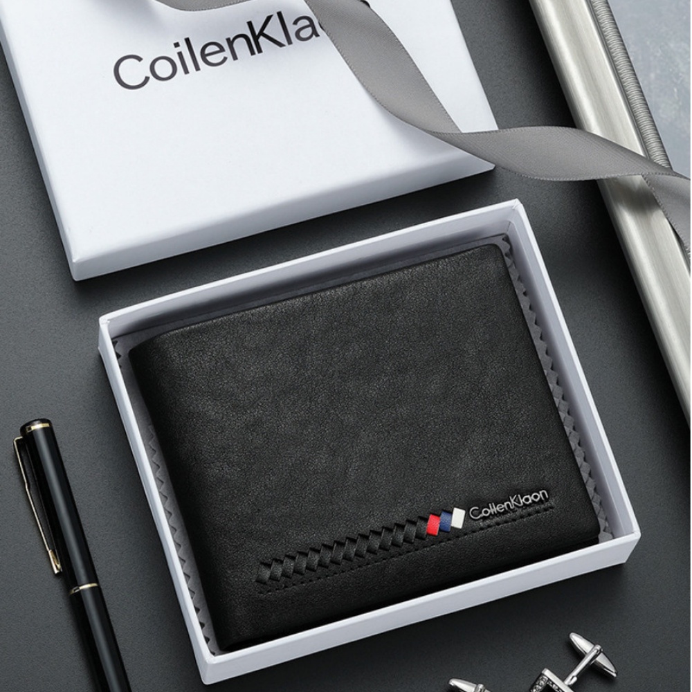 Ví Ngắn Nam Cao Cấp CoilenKlaon,Chất liệu da bò nhập khẩu,Ví da nam dáng đứng đựng tiền và thẻ mini nhỏ gọn- 𝑰𝑩𝑨𝑮