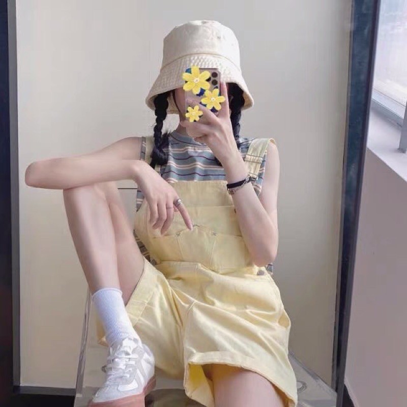 Quần Yếm Nữ Ngắn Ống Rộng Ulzzang, Mùa Hè Năng Động