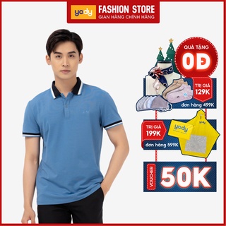 Áo thun polo nam YODY có cổ tay ngắn chất liệu cotton mềm mại co giãn tốt APM3639