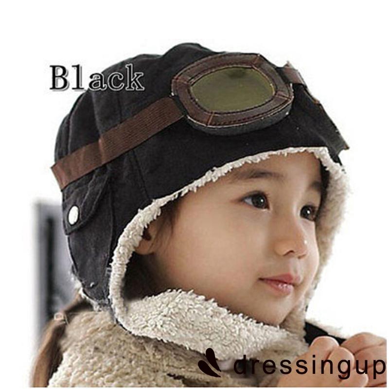 Mũ trùm đầu kiểu dáng phi công ấm áp thời trang cho bé