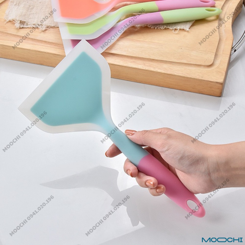 Dụng Cụ Làm Bánh Loại Bản To 12cm , Cây Vét Bột Spatula Silicon Đúc Muôi Lật Thức Ăn Tiện Lợi