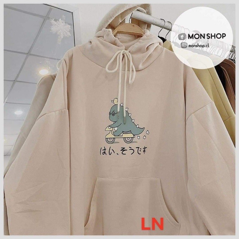 Áo hoodie khủng long đạp xe LN11