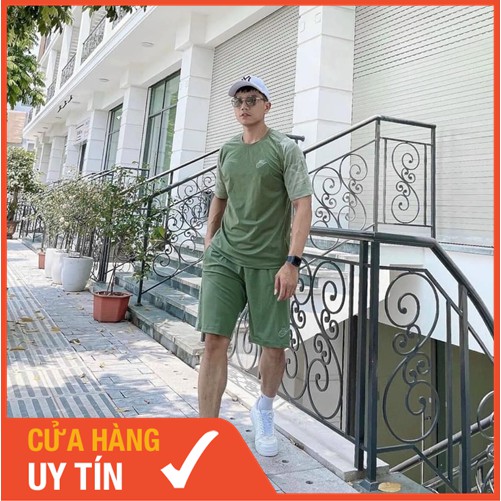 BỘ ĐÙI NAM NJK3 RÊU ĐEN TAY VÂN LƯỚI