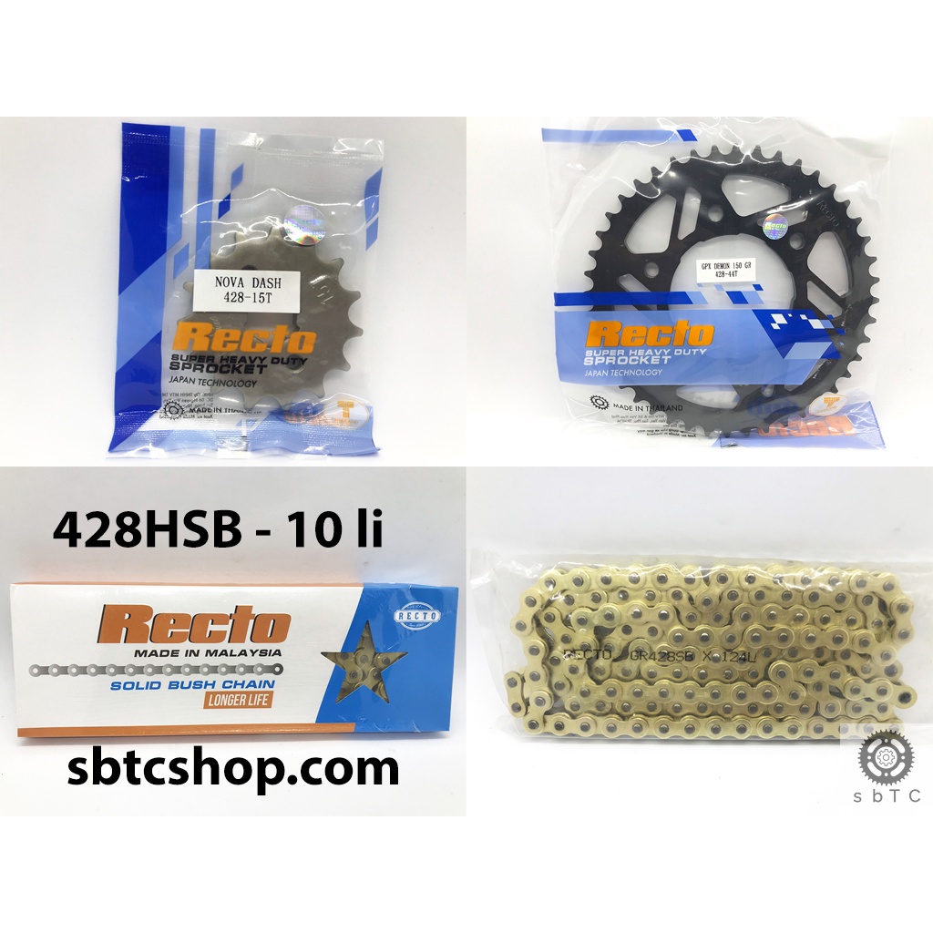NSD Nhông sên dĩa Recto 10 li GPX Demon 150 chính hãng Thái Lan