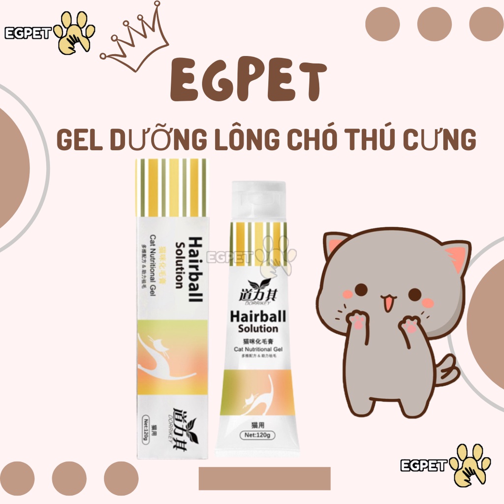 Gel dinh dưỡng cho chó mèo Borammy dưỡng lông thú cưng mềm mượt ,sáng mắt hơn - tuýp 120g