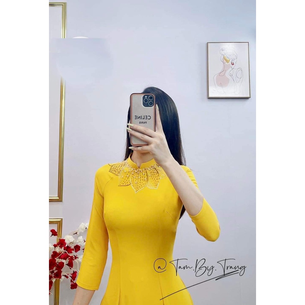 ÁO DÀI THÊU CAO CẤP LỤA MỸ