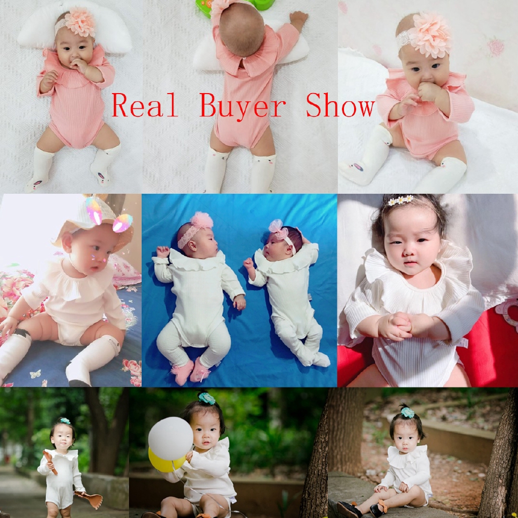 Romper dệt kim tay ngắn dành cho bé gái từ 0-24 tháng