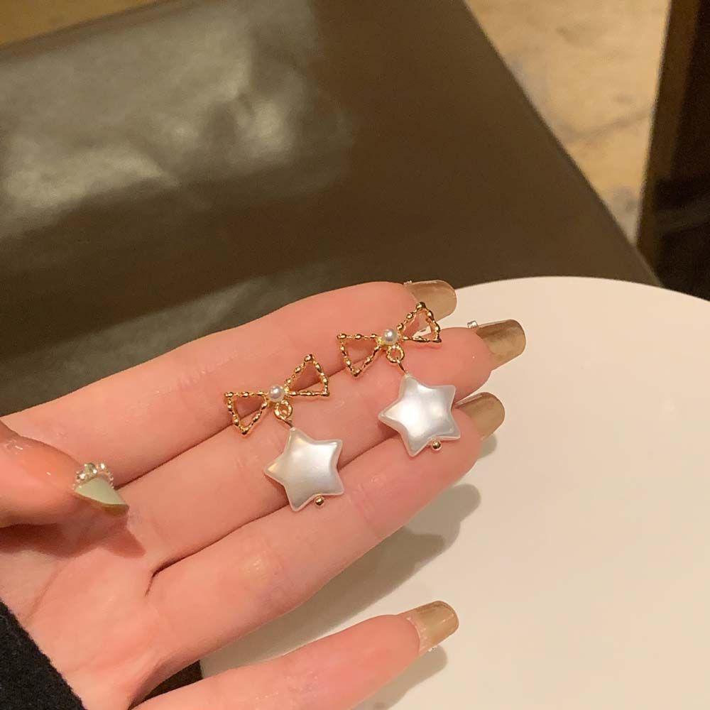 Bông Tai Hoạt Hình Ngôi Sao Năm Cánh VANES1 Phong Cách Hàn Quốc Cho Nữ