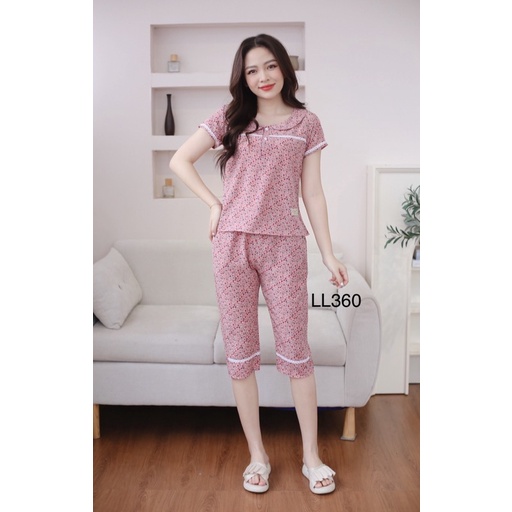 Đồ bộ mặc nhà quần lửng cực xinh, chất lụa thái ko nhăn, ko nhàu mềm mịn mặc nhà rất thoải mái | BigBuy360 - bigbuy360.vn