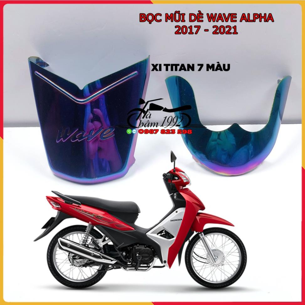 🏆 Ốp Mũi Dè Wave A 2017 - 2021-22 7  Màu Titan, Bọc Mõm Dè Xe Wave A 2017 - 2021-22, Bịt Mỏ Bịt Đuôi Dè Wave A  🏆