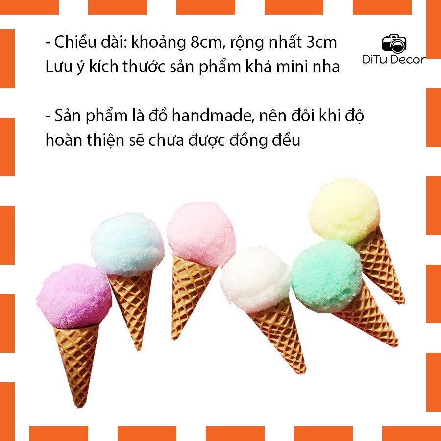 Kem ốc quế mini đạo cụ chụp ảnh, trang trí chụp hình - DiTu Decor