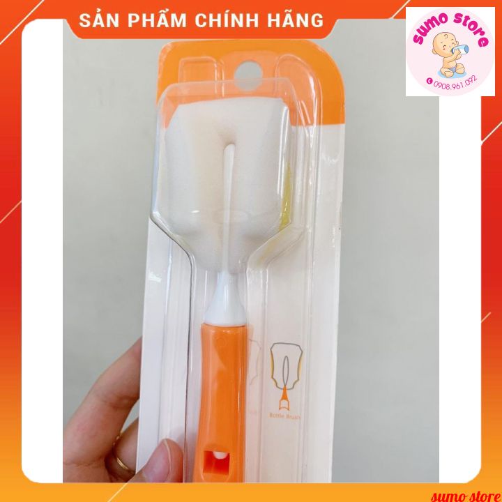 Cọ súc bình sữa 2 đầu Wesser dễ sử dụng giúp làm sạch dùm bình và núm ti cho bé