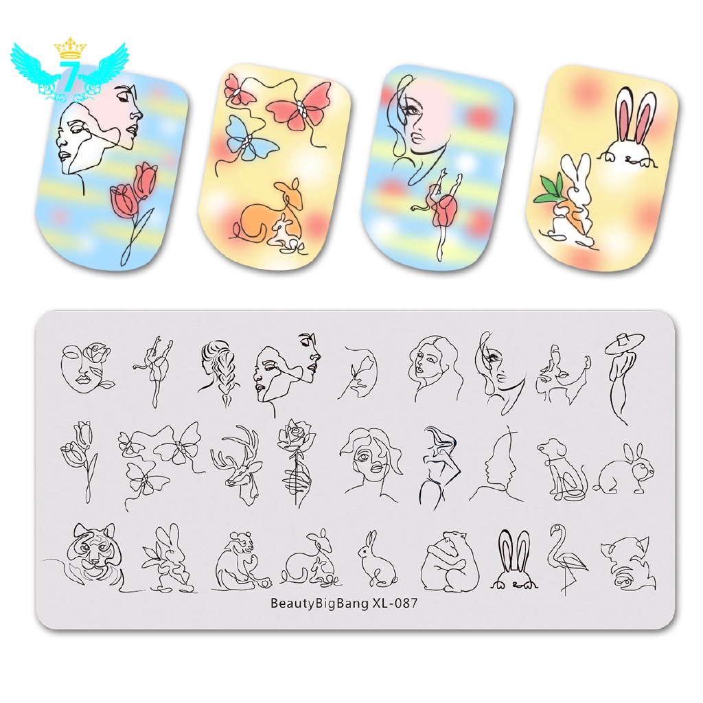 [Hàng mới về] Nhãn dán trang trí móng tay BEAUTYBIGBANG kích thước 6x12cm hình hoa động vật xinh xắn