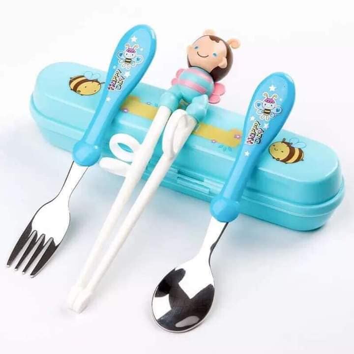 Set Đũa, Thìa, Dĩa, Hình Con Ong Ngộ Nghĩnh Cho Bé