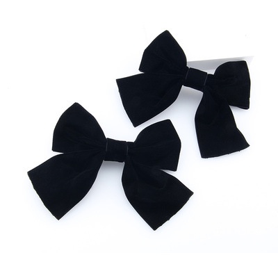 Cột tóc nơ đen nhung tim vàng sang trọng, phụ kiện dây buộc tóc CT040 - Filibra