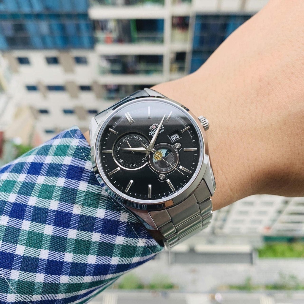 Đồng Hồ Nam ORIENT Sun & Moon Gen 5 Ver2 RA-AK0307B10B   Chính Hãng Tặng Dây Da Cao Cấp