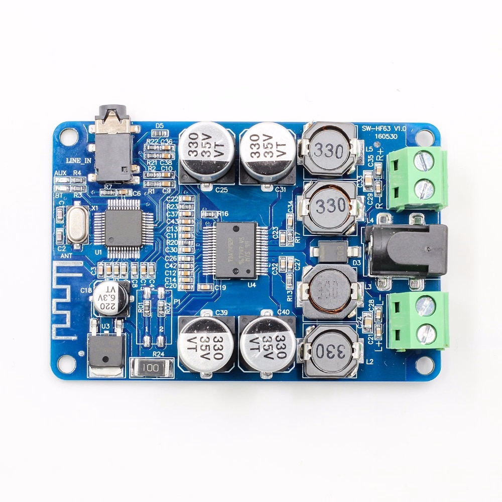 TDA7492P Bluetooth 4.0 V4.0 V2.1 Audio Receiver Amplifier Board Module With AUX Interface 2*25W Drive Speaker AUX Interface