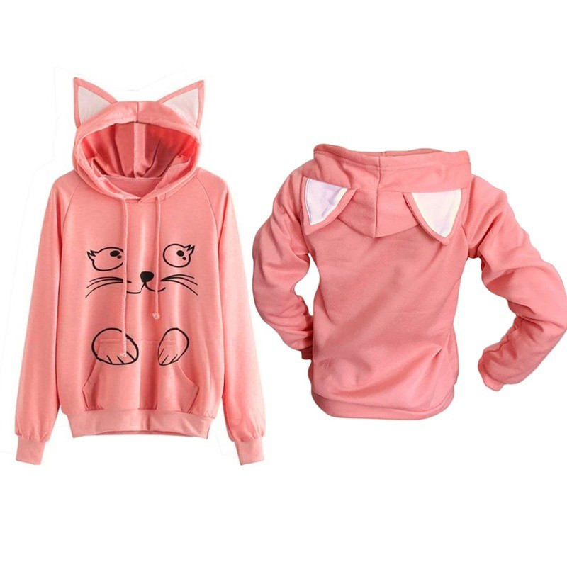 Áo Hoodie Tai Mèo Dễ Thương