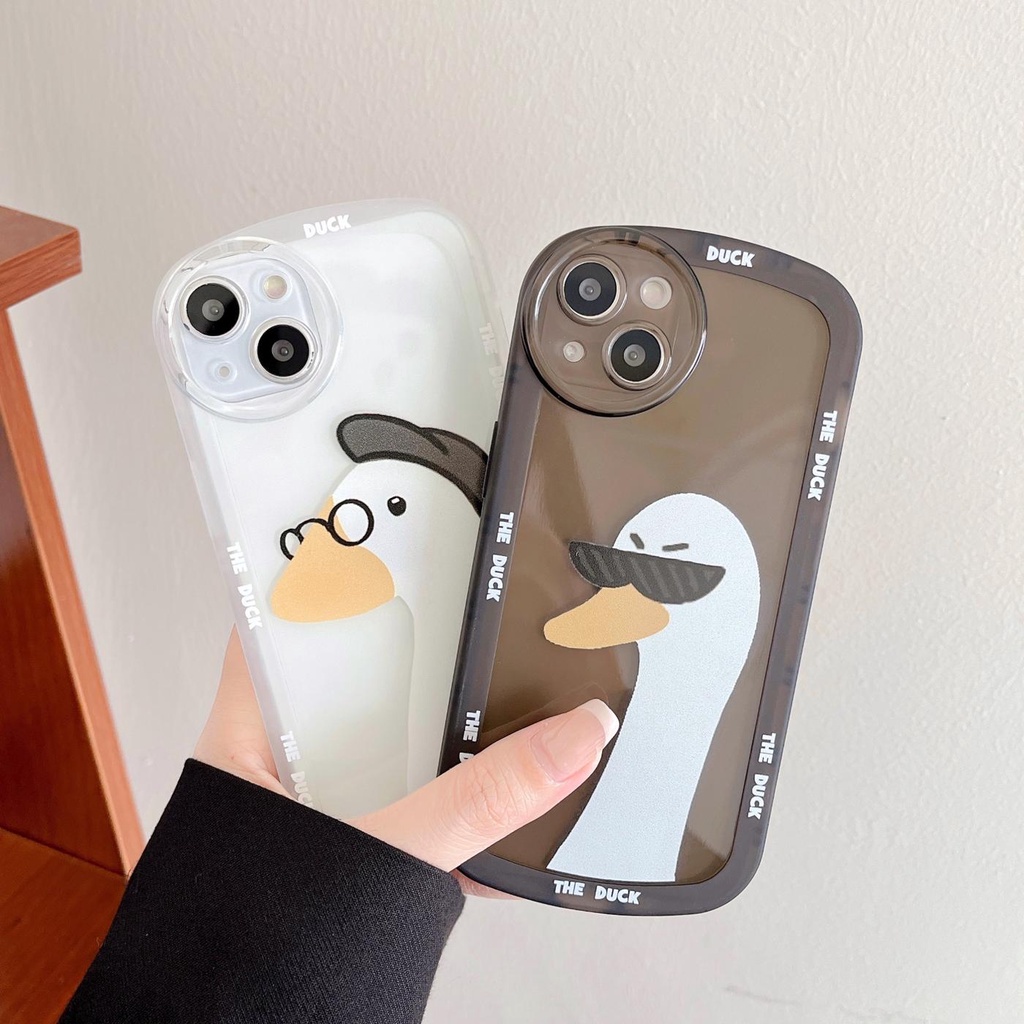 Ốp Điện Thoại Tpu Dẻo Trong Suốt Họa Tiết Chú Vịt Vui Nhộn Chống Sốc Cho iPhone 13 12 mini 11 Pro xs max xr 7 / 8plus