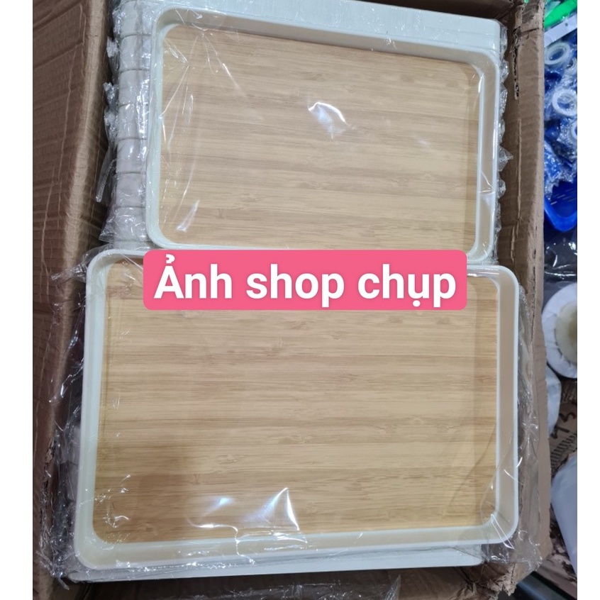 Khay để trà bánh họa tiết vân gỗ phong cách Nhật Bản siêu sang K064