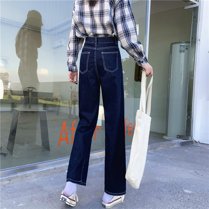 Quần Jeans Lưng Cao Ống Suông Thời Trang Nữ Size Lớn S-4Xl