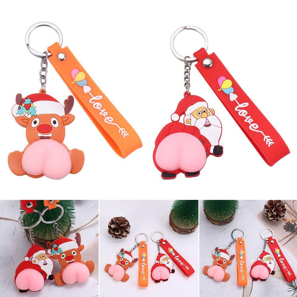 Móc Khóa Đồ Chơi Bóp Xả Stress Hình Ông Già Noel