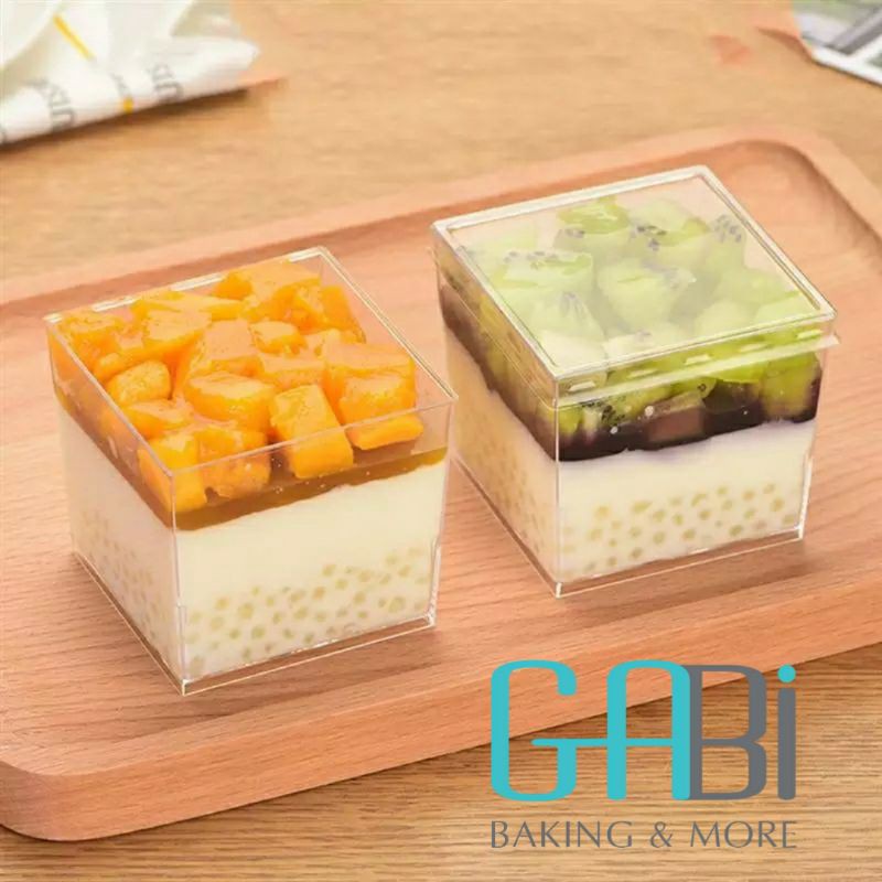 Set 50 hộp nhựa cứng vuông/tim đựng bánh