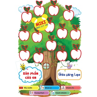 TRANH DECAL CÂY TÁO, trang trí lớp (Đồ Dùng Dạy Học Miki)