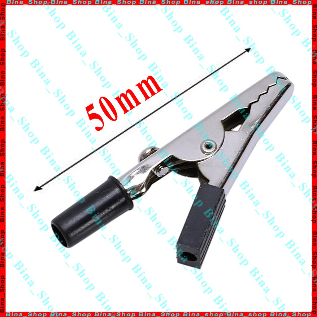 Đầu kẹp ắc quy 50mm, kẹp cá sấu đỏ/đen (tự chọn)