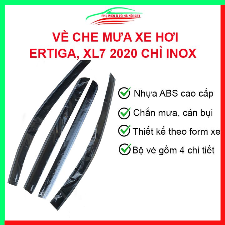 Vè che mưa cho xe ô tô Suzuki XL7, Ertiga 2019-2021 chỉ inox