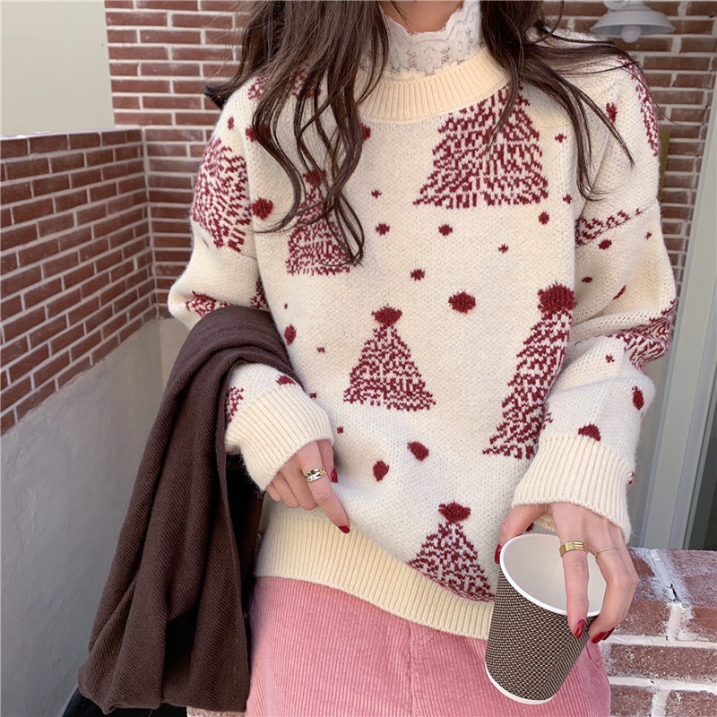 Áo sweater SUXI tay dài dáng rộng phong cách Hàn Quốc dành cho nữ