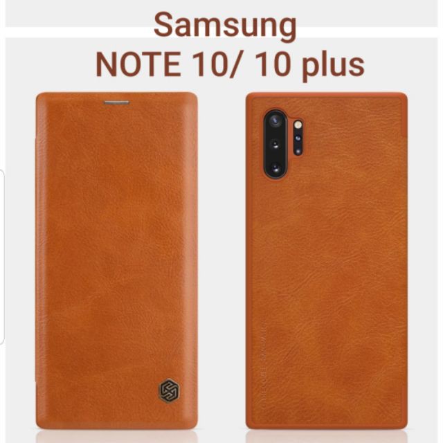 Bao da Samsung Galaxy Note 10, Note 10 PLus Nillkin Qin sang trọng cao cấp có ngăn đựng thẻ - Hàng Chính Hãng
