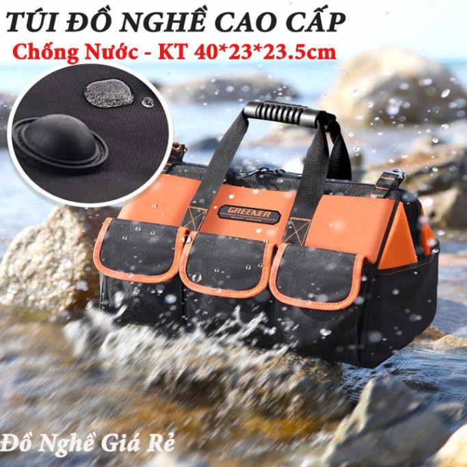 Túi đựng đồ nghề cao cấp Greener 40cm_ Túi đồ nghề dụng cụ kỹ thuật chống nước (DCG)