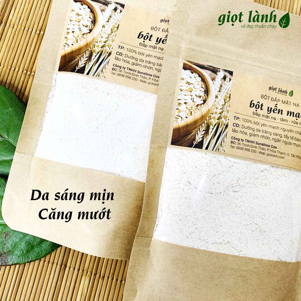 Bột Yến Mạch nguyên chất - Da trắng sáng, mịn màng Giọt Lành 100 Gram