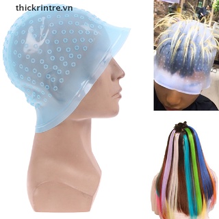 THI Silicone Hair Styling Coloring Cap + Hook Needle Color Dye Highlighting Dye Cap VN