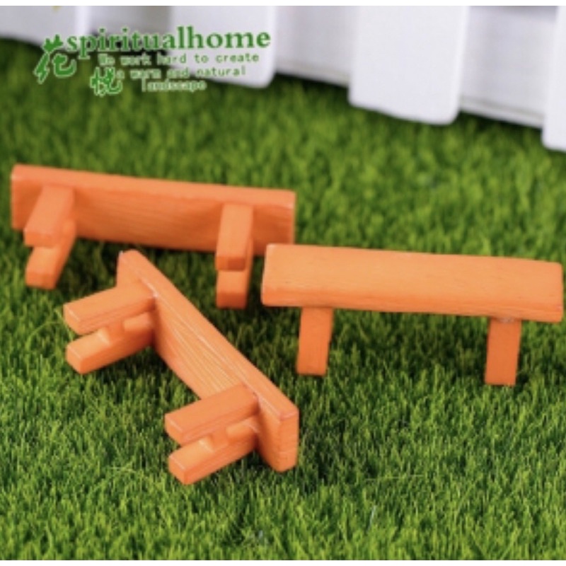 Tiểu Cảnh Ghế Gỗ Công Viên | Phụ Kiện Trang Trí Tiểu Cảnh Terarium, Sen Đá