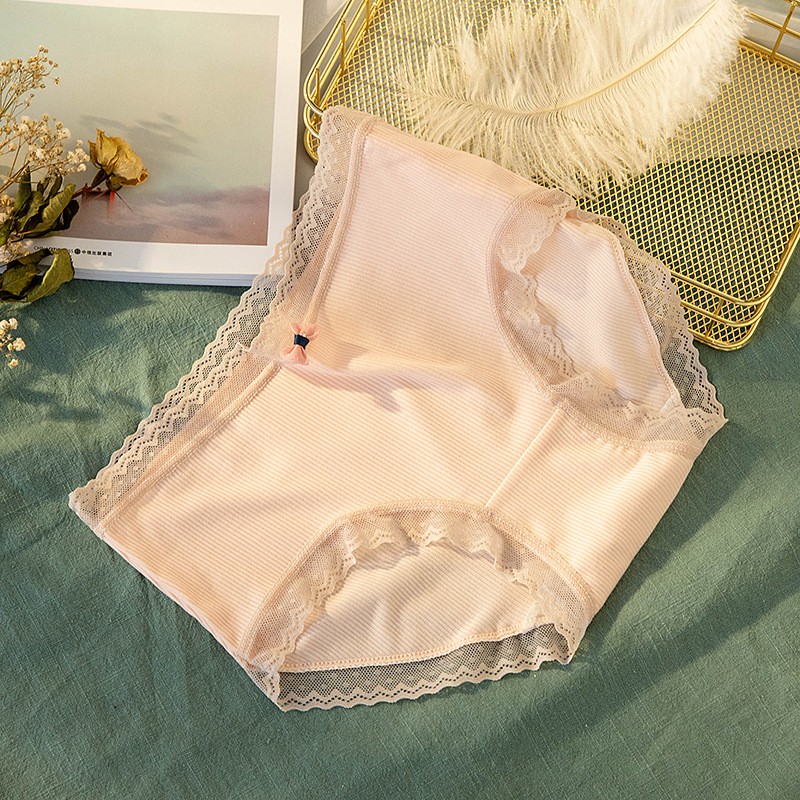 Quần Lót Nữ Thun Tăm Viền Ren Mềm Phong Cách Nhật Bản P044